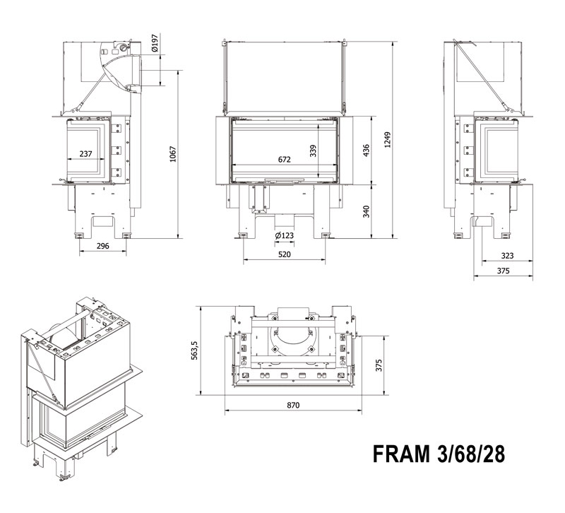 Fireplace insert FRAM 3/68/28